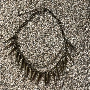 UO Spiked Double-chain Necklace, muted gold